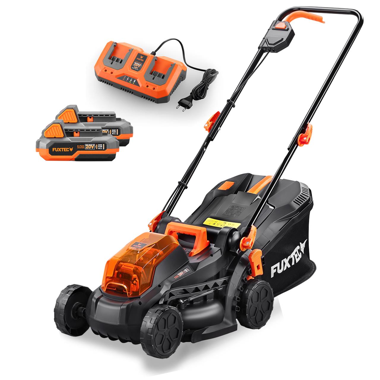 Bild 1 FUXTEC 40V Akku Rasenmäher FX-E1RM20 SET mit 2 x Akku 2Ah, Doppel-Ladegerät 2,4A