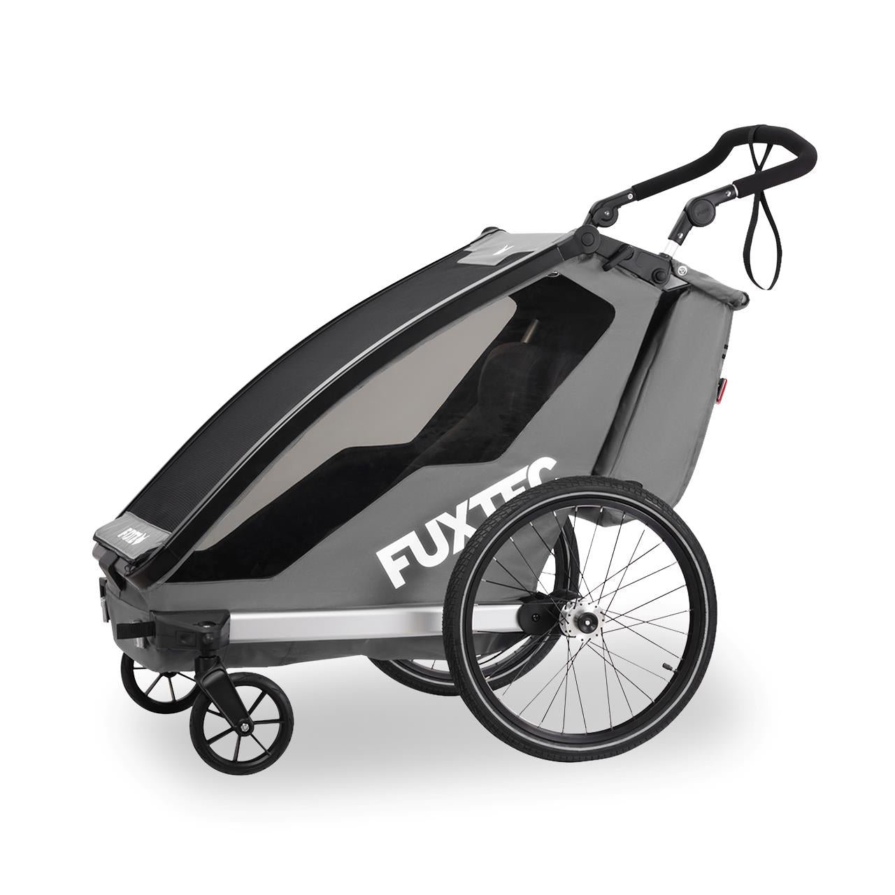 FUXTEC rimorchio per bicicletta/jogger FX-FA1-SET-GRAY con ruota jogger