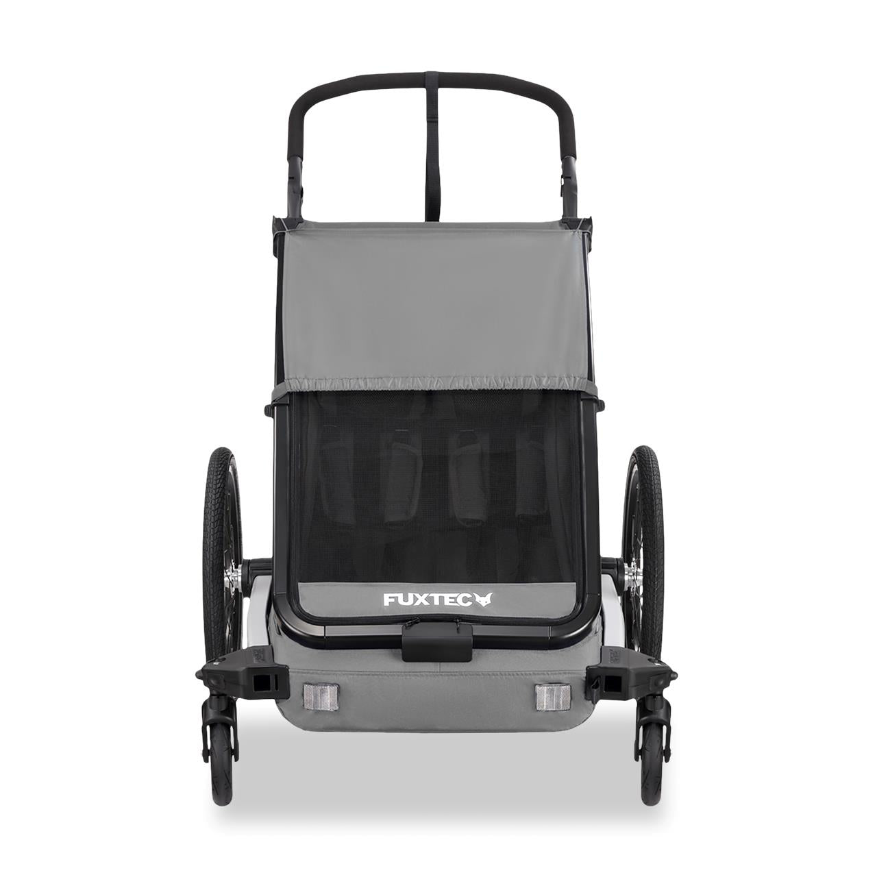 FUXTEC Fahrradanhänger/Jogger FX-FA1-SET-GRAU mit Jogger-Rad