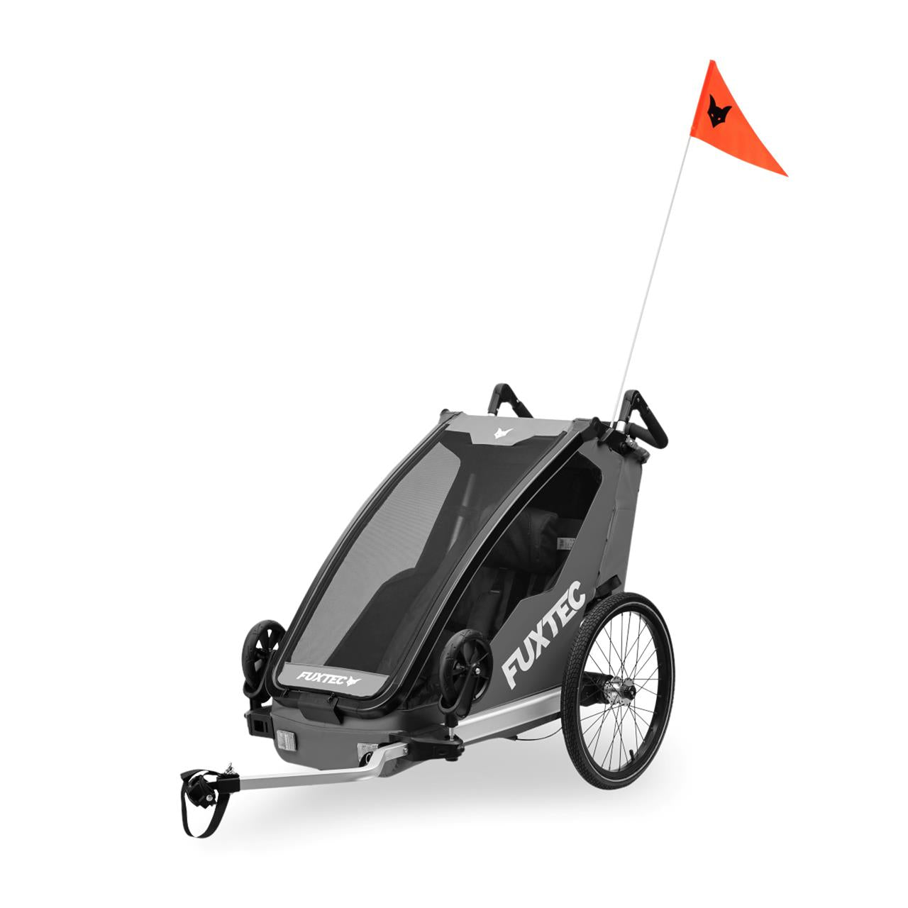 Rimorchio per bici FUXTEC FX-FA1S grigio con ruota jogger