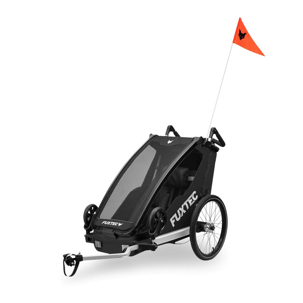Rimorchio per biciclette FUXTEC FX-FA1S nero con ruota jogger