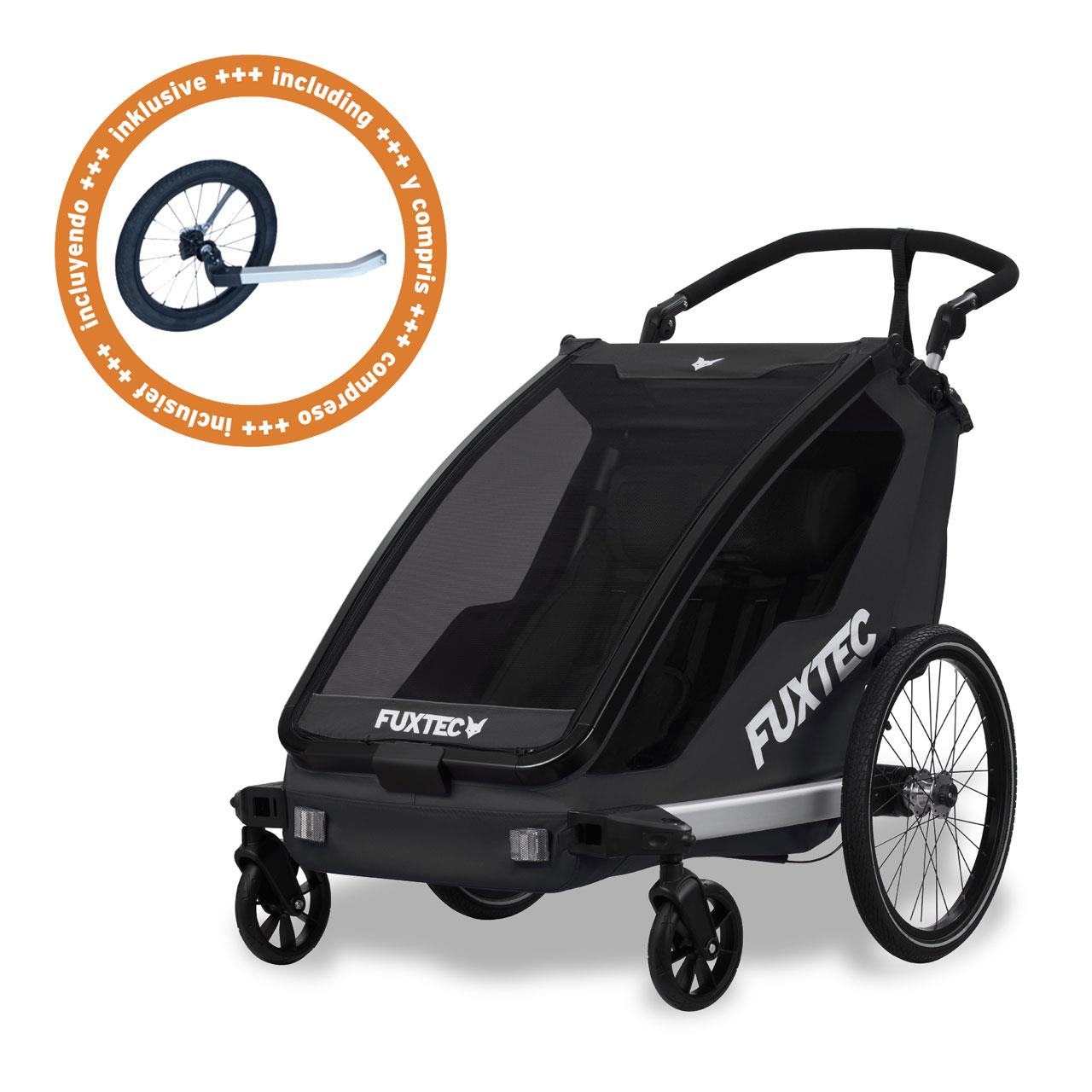 Rimorchio per Biciclette FUXTEC e Jogger Sportfux FX-FA1 con Ruota da Jogging inclusa