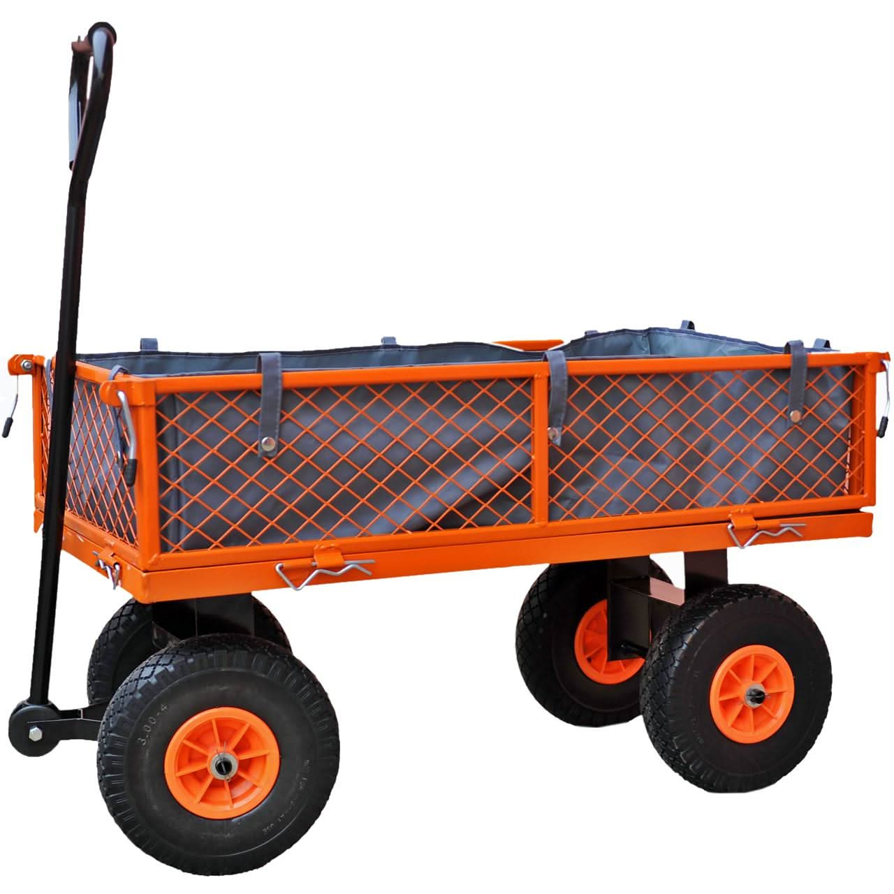 Carrello porta attrezzi da giardino carriola 4 ruote FUXTEC GW350