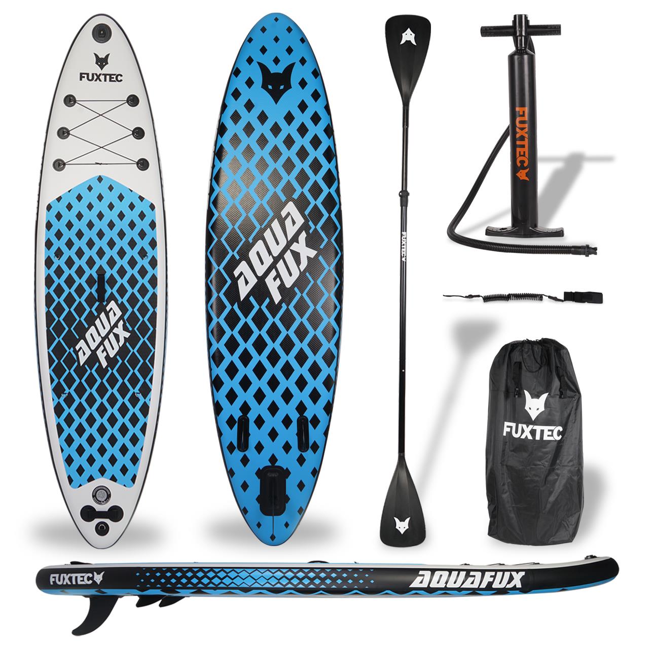 Tavola Stand Up Paddle, SUP Board FUXTEC SUP320Eco Tavola Nera e bianca.