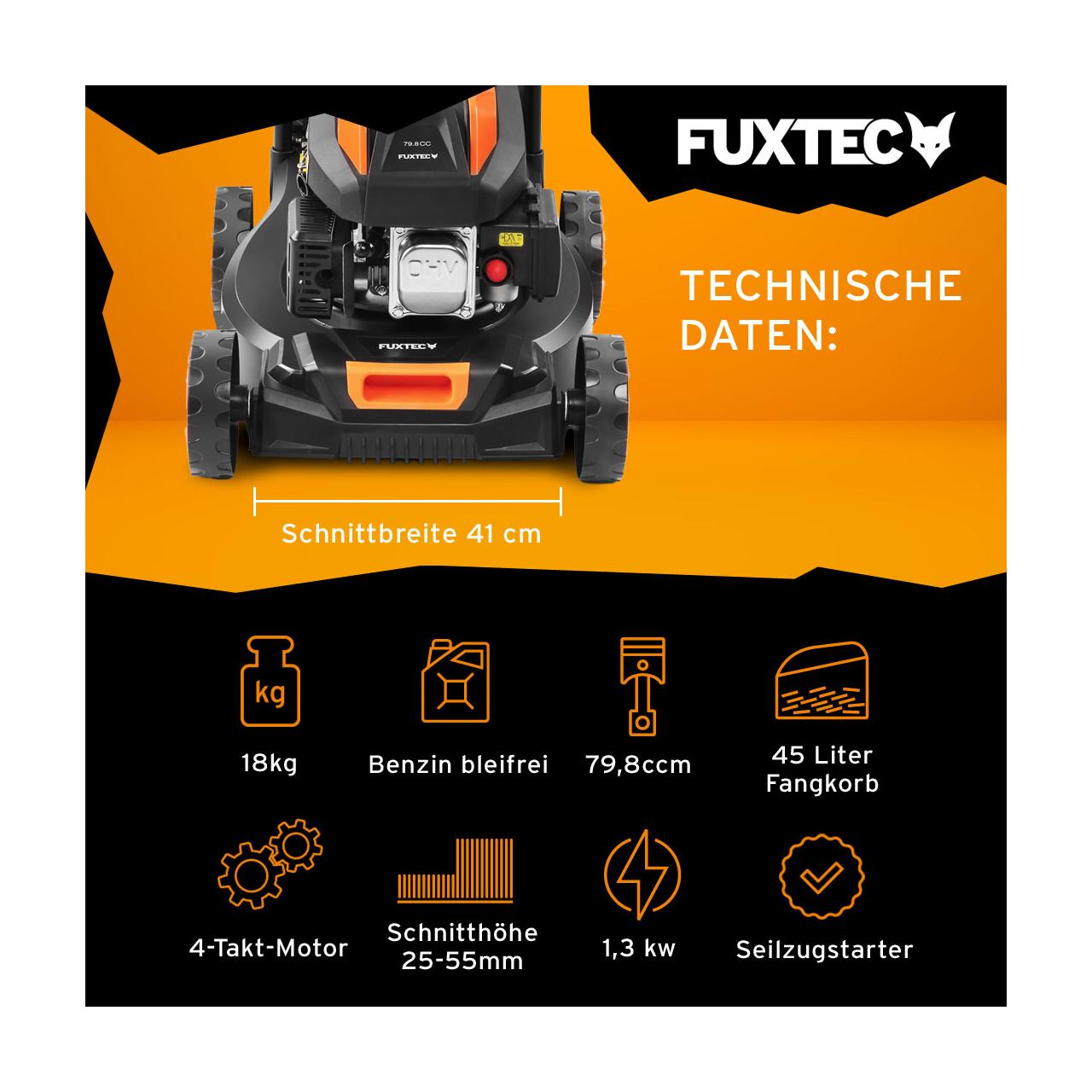 Tagliaerba a scoppio FX-RM4180 FUXTEC il tosaerba a benzina pratico, economico e leggero