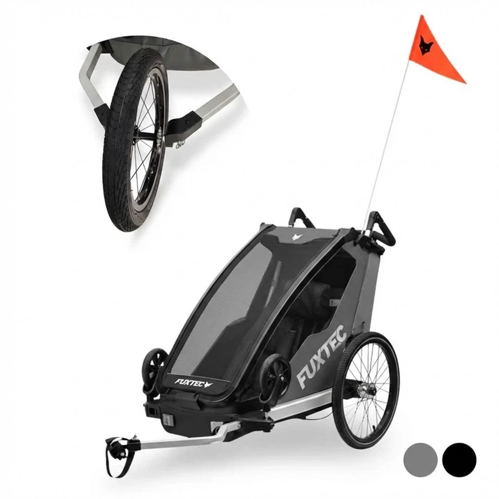 FUXTEC Fahrradanhänger/Jogger Einsitzer FX-FA1S-SET mit Jogger-Rad