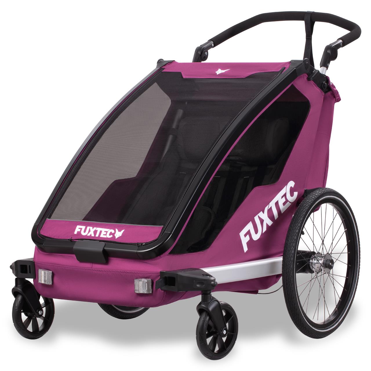 FUXTEC FX-FA1: Carrello Bici Sportivo Convertibile per Bambini - Multifunzione, Sicuro e Confortevole - VIOLA